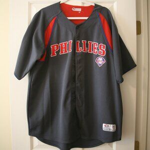 True Fan Series Men's Philadelphia Phillies Baseball Jersey, Size XLarge, Grey